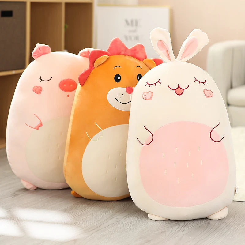 45/60CM Squishy Toy Kawaii Animal Fat Dinosaur Shiba Inu Dog Pillow Plush Toys Cute Rabbit Doll Girls Bed Sleeping Cushion