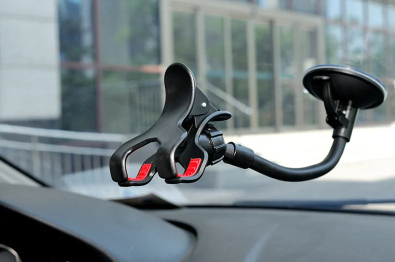 Car Phone Holder 360 Degree Rotate Mobile Phone Stand Car Mount For iphone 11 Pro XS X Windshield Long Arm Clip Phone Car Holder