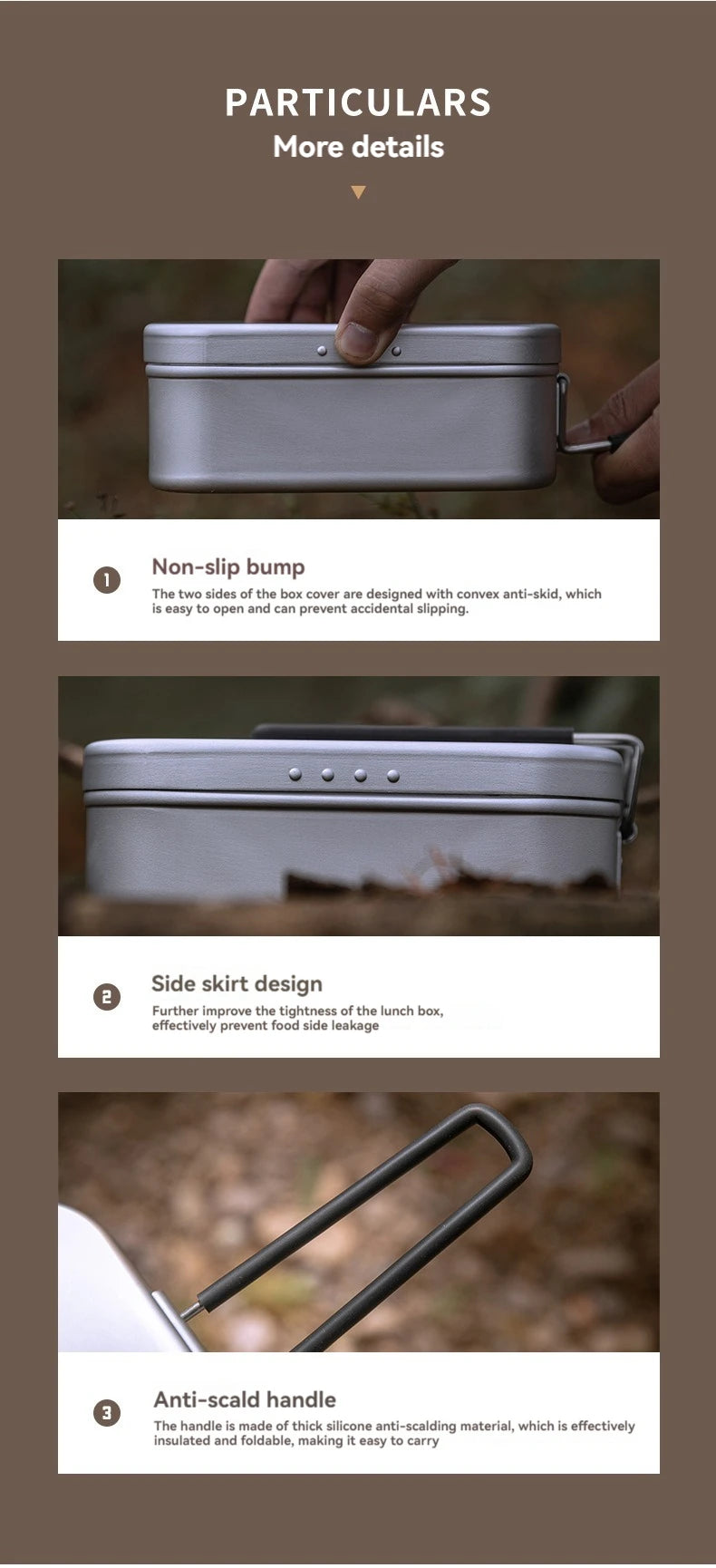 CAMPINGMOON Aluminum Oxide Portable Lunch Box, Open Flame Heated Outdoor Picnic Camping Lunch Box, Aluminum Lunch Box