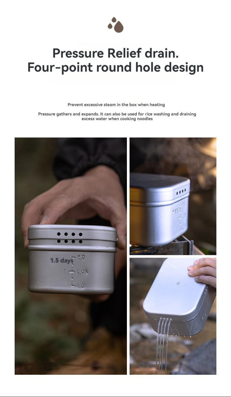 CAMPINGMOON Aluminum Oxide Portable Lunch Box, Open Flame Heated Outdoor Picnic Camping Lunch Box, Aluminum Lunch Box