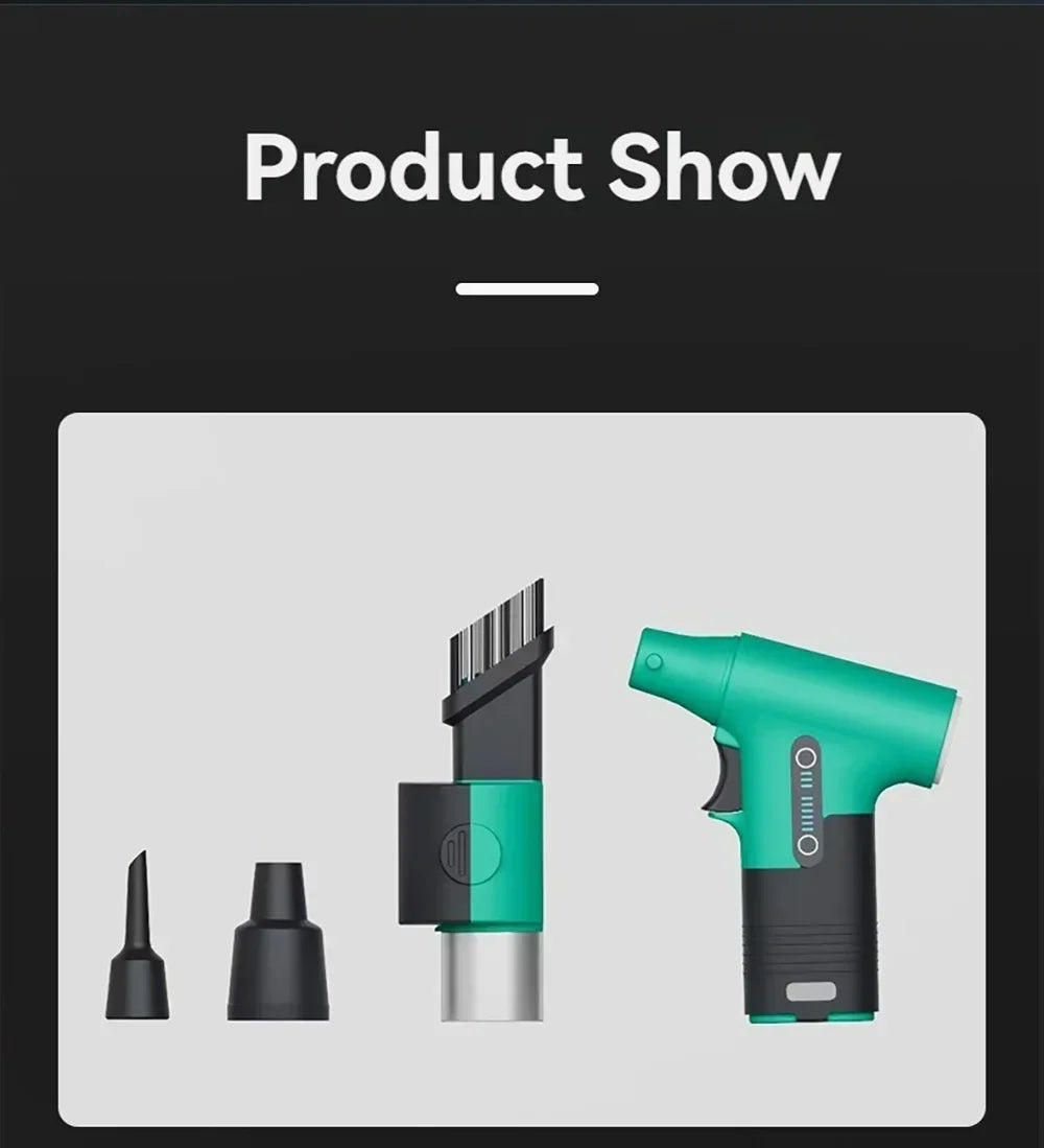 130000RPM Handheld Turbo Fan Violent Blower Powerful Fast Small Fan Rechargeable Portable High Speed Blower Fan Turbo Jet Blower