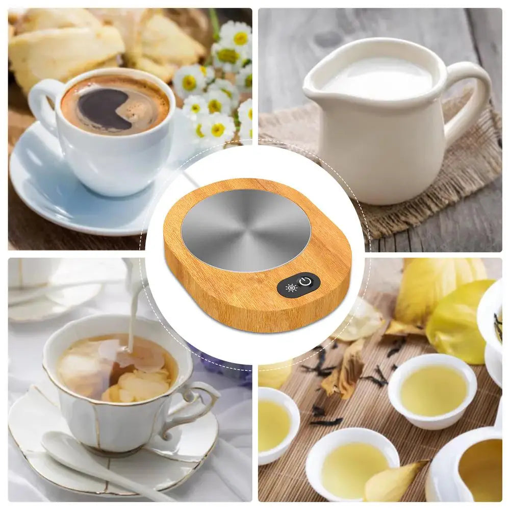55-65C Cup Heater Mug Warmer Hot Tea Makers Smart Warmer Coaster USB Rechargeable Cup Heaters Coffee Milk Tea Heating Pad