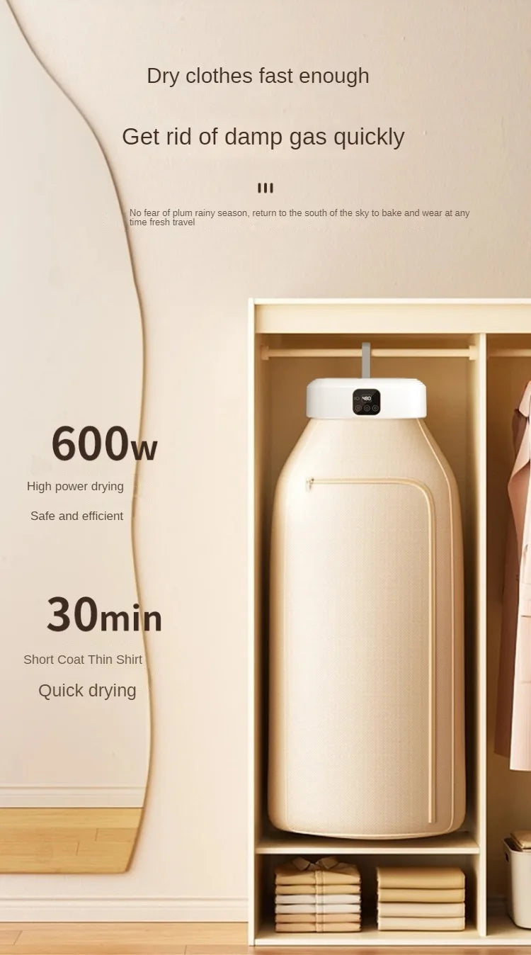 220V Foldable Compact Clothes Drying Machine with Smart Quick-dry Technology Baby Clothes Disinfection Dryer for Home Use