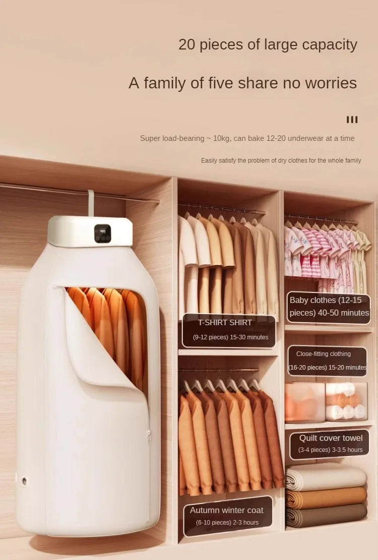 220V Foldable Compact Clothes Drying Machine with Smart Quick-dry Technology Baby Clothes Disinfection Dryer for Home Use