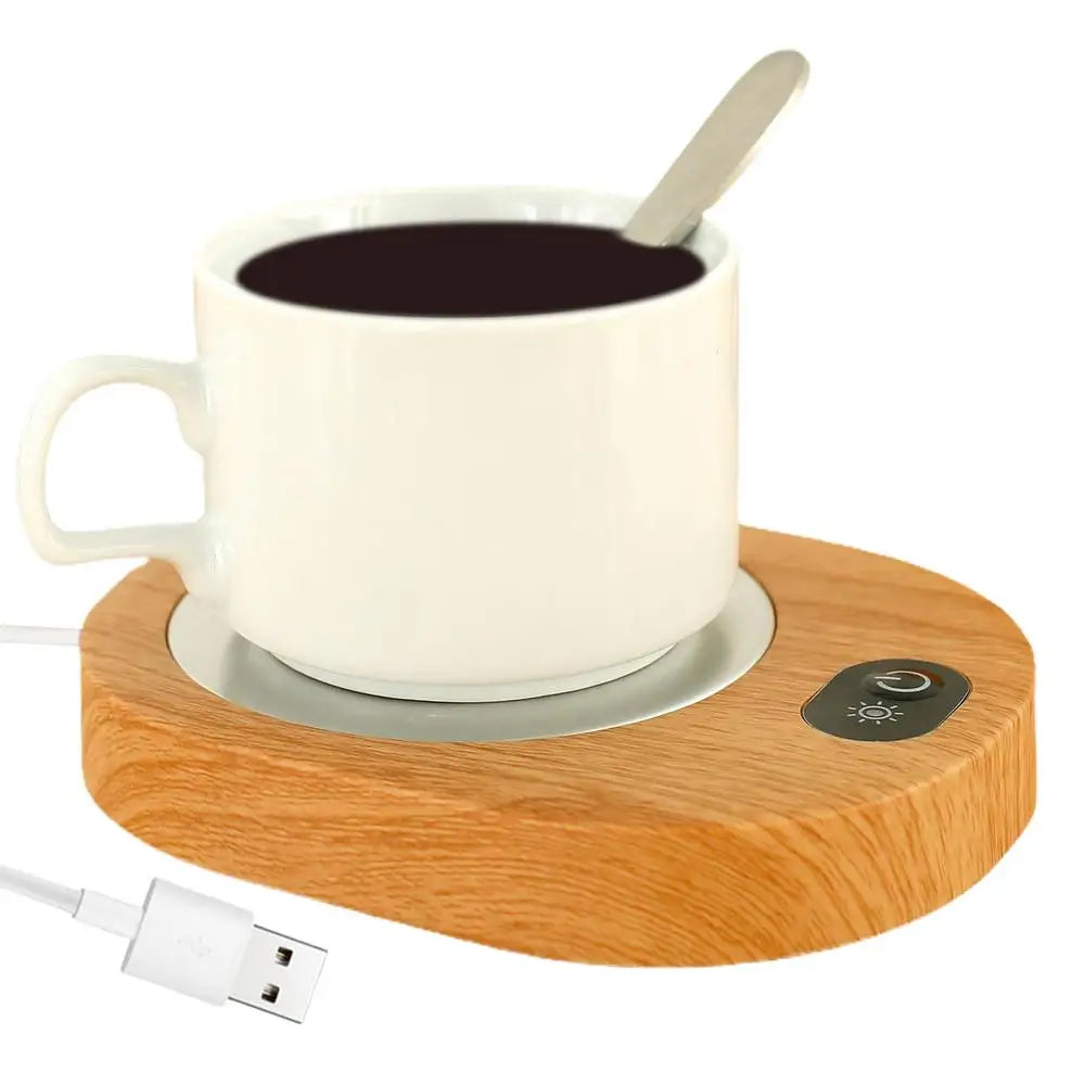55-65C Cup Heater Mug Warmer Hot Tea Makers Smart Warmer Coaster USB Rechargeable Cup Heaters Coffee Milk Tea Heating Pad