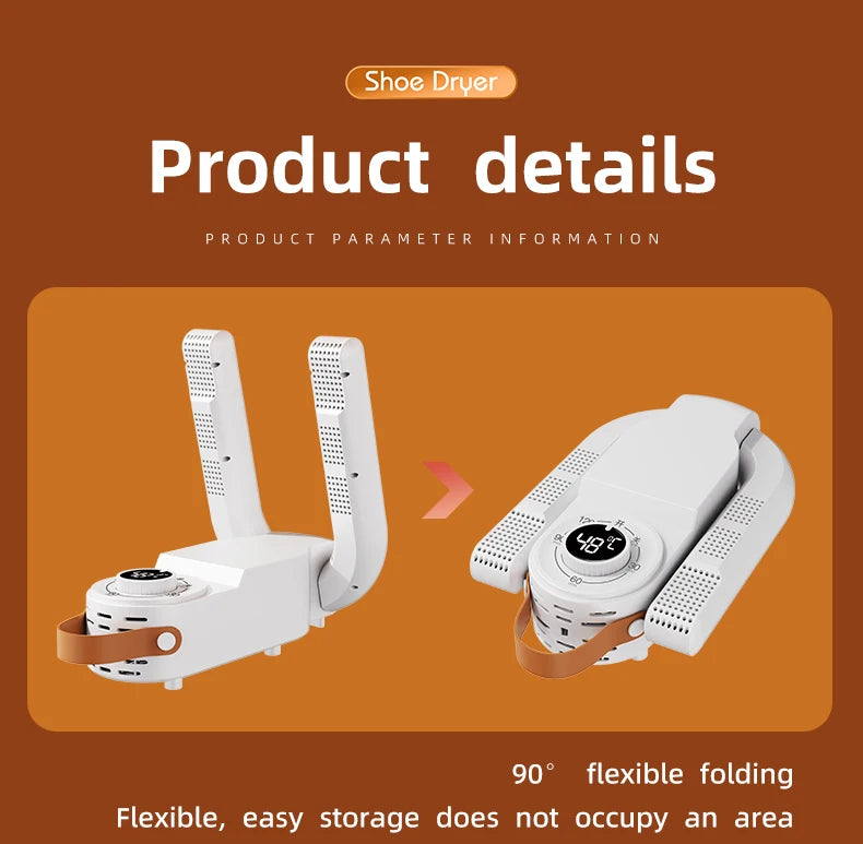 Portable Electric Shoe Dryer Adjustable Shoe and Boot Dryer With Intelligent Timer Foldable Shoe and Boot Dryer Shoe Drying Mach