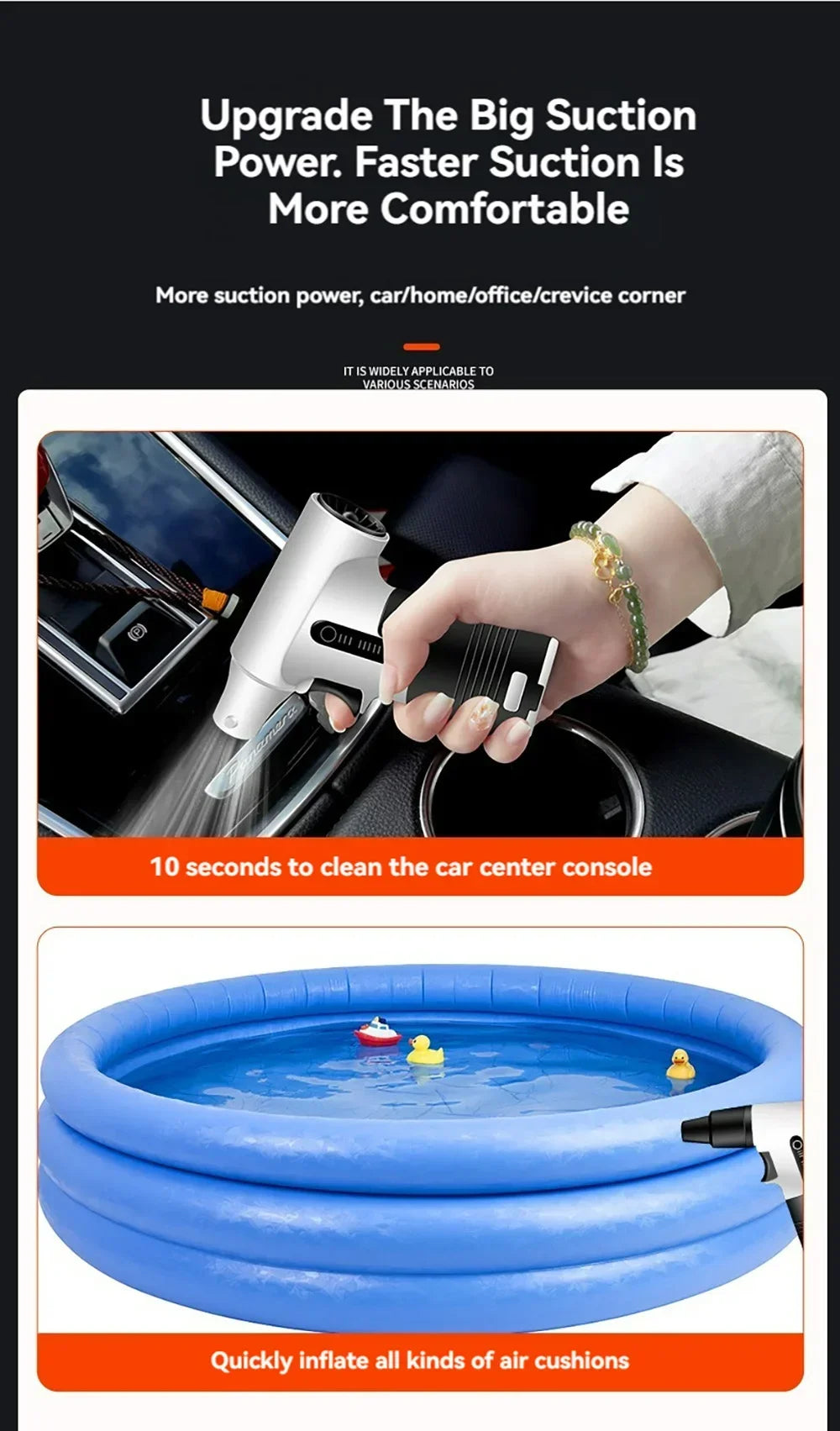 130000RPM Handheld Turbo Fan Violent Blower Powerful Fast Small Fan Rechargeable Portable High Speed Blower Fan Turbo Jet Blower