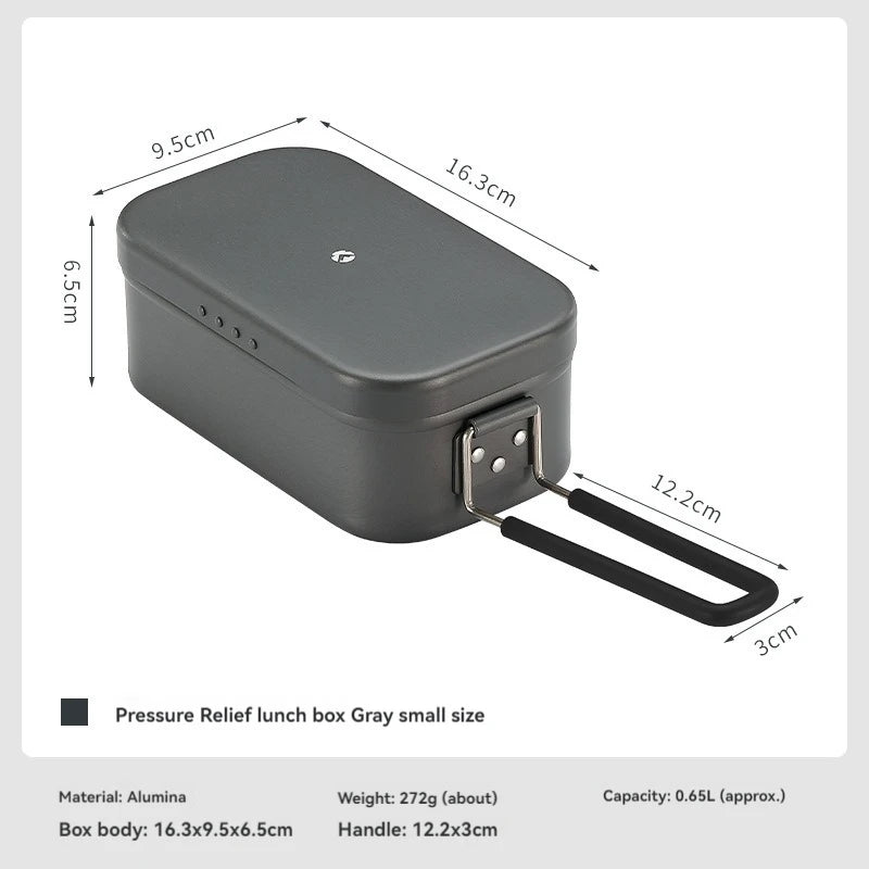 CAMPINGMOON Aluminum Oxide Portable Lunch Box, Open Flame Heated Outdoor Picnic Camping Lunch Box, Aluminum Lunch Box
