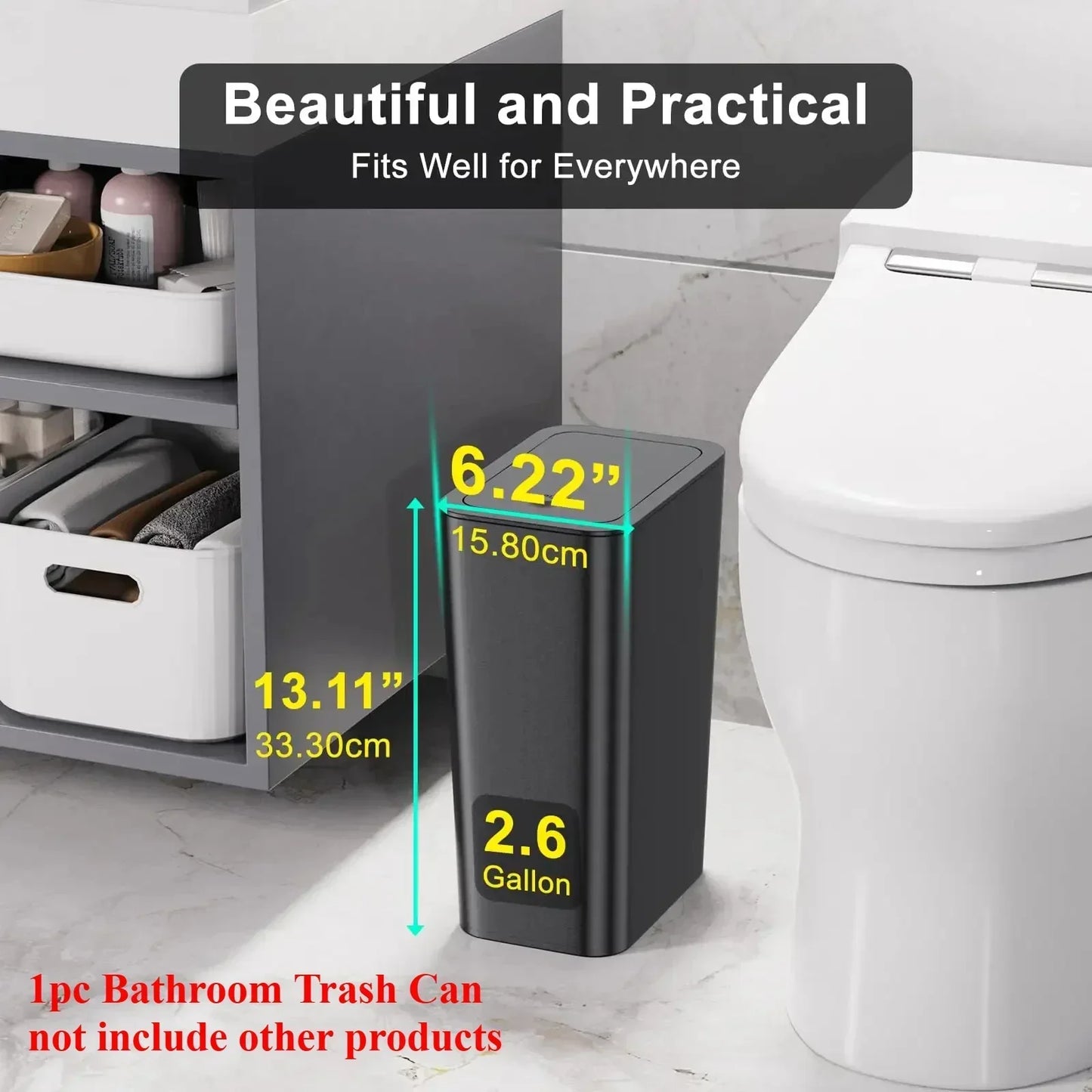 9L/12L DIY Cream-Colored Wall-mounted Kitchen Trash Can with Lid for Food Waste and Bathroom No Bending High Appearance Level
