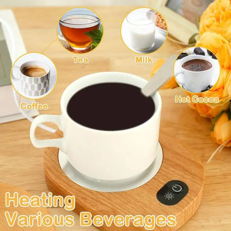 55-65C Cup Heater Mug Warmer Hot Tea Makers Smart Warmer Coaster USB Rechargeable Cup Heaters Coffee Milk Tea Heating Pad