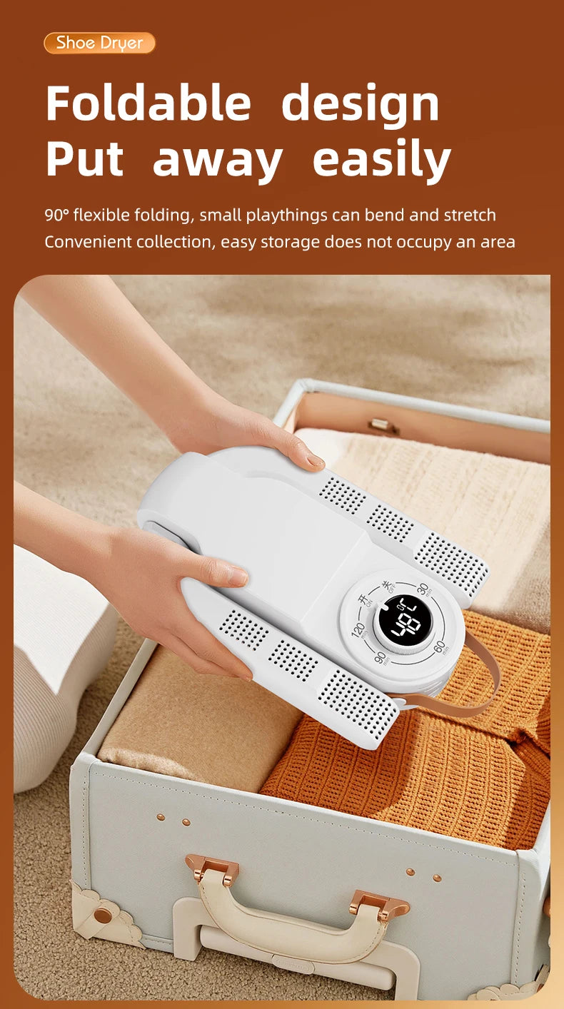 Portable Electric Shoe Dryer Adjustable Shoe and Boot Dryer With Intelligent Timer Foldable Shoe and Boot Dryer Shoe Drying Mach