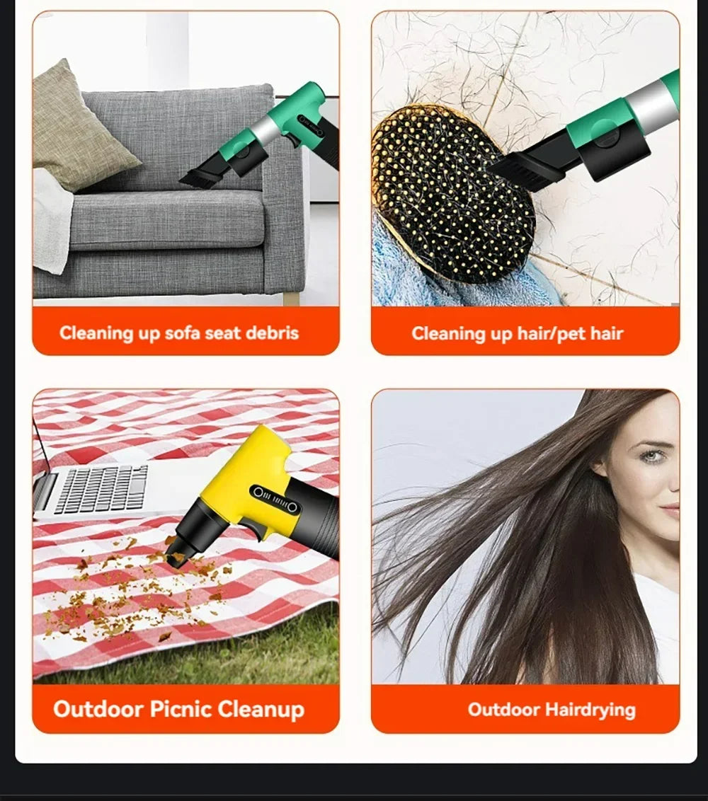 130000RPM Handheld Turbo Fan Violent Blower Powerful Fast Small Fan Rechargeable Portable High Speed Blower Fan Turbo Jet Blower