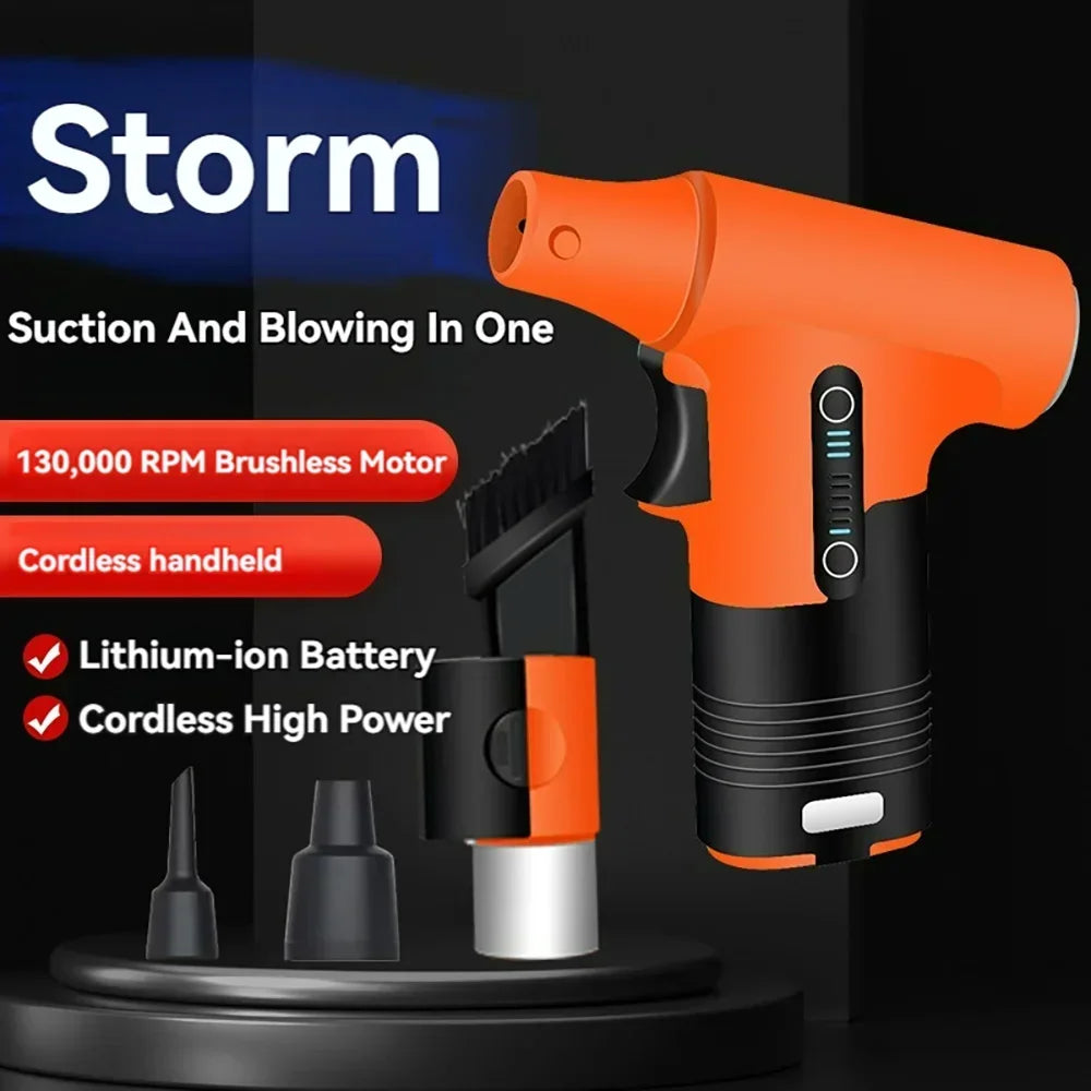 130000RPM Handheld Turbo Fan Violent Blower Powerful Fast Small Fan Rechargeable Portable High Speed Blower Fan Turbo Jet Blower