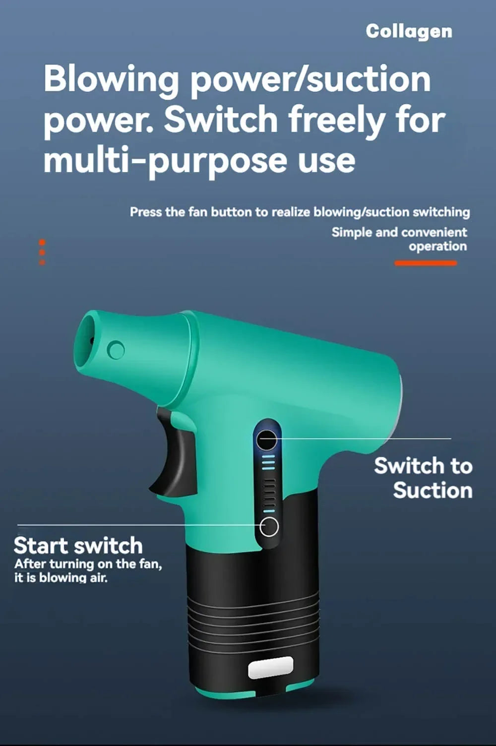 130000RPM Handheld Turbo Fan Violent Blower Powerful Fast Small Fan Rechargeable Portable High Speed Blower Fan Turbo Jet Blower