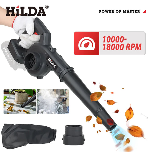 HILDA 21V Handheld Electric Blower Electric Leaf Blower Leaf Blower Leaf Vacuum Mini Blower for Lawn Care
