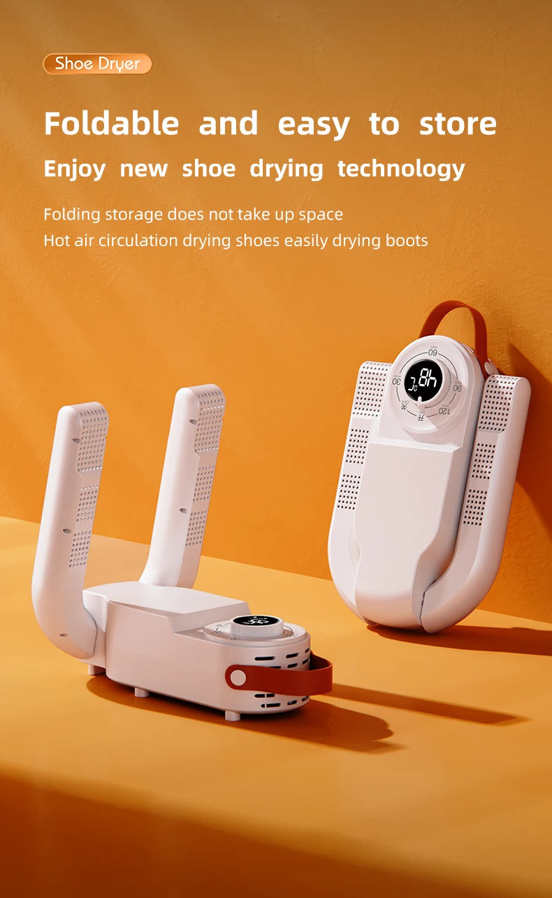 Portable Electric Shoe Dryer Adjustable Shoe and Boot Dryer With Intelligent Timer Foldable Shoe and Boot Dryer Shoe Drying Mach