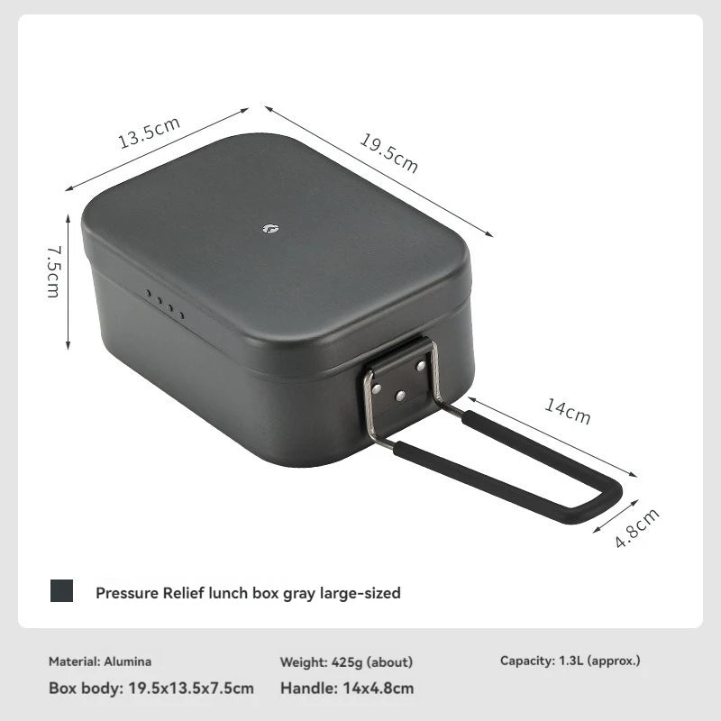 CAMPINGMOON Aluminum Oxide Portable Lunch Box, Open Flame Heated Outdoor Picnic Camping Lunch Box, Aluminum Lunch Box