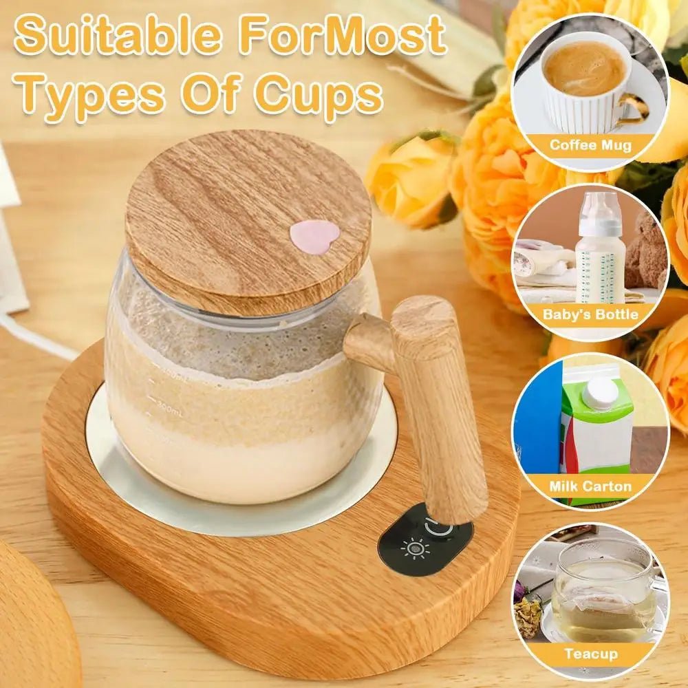 55-65C Cup Heater Mug Warmer Hot Tea Makers Smart Warmer Coaster USB Rechargeable Cup Heaters Coffee Milk Tea Heating Pad