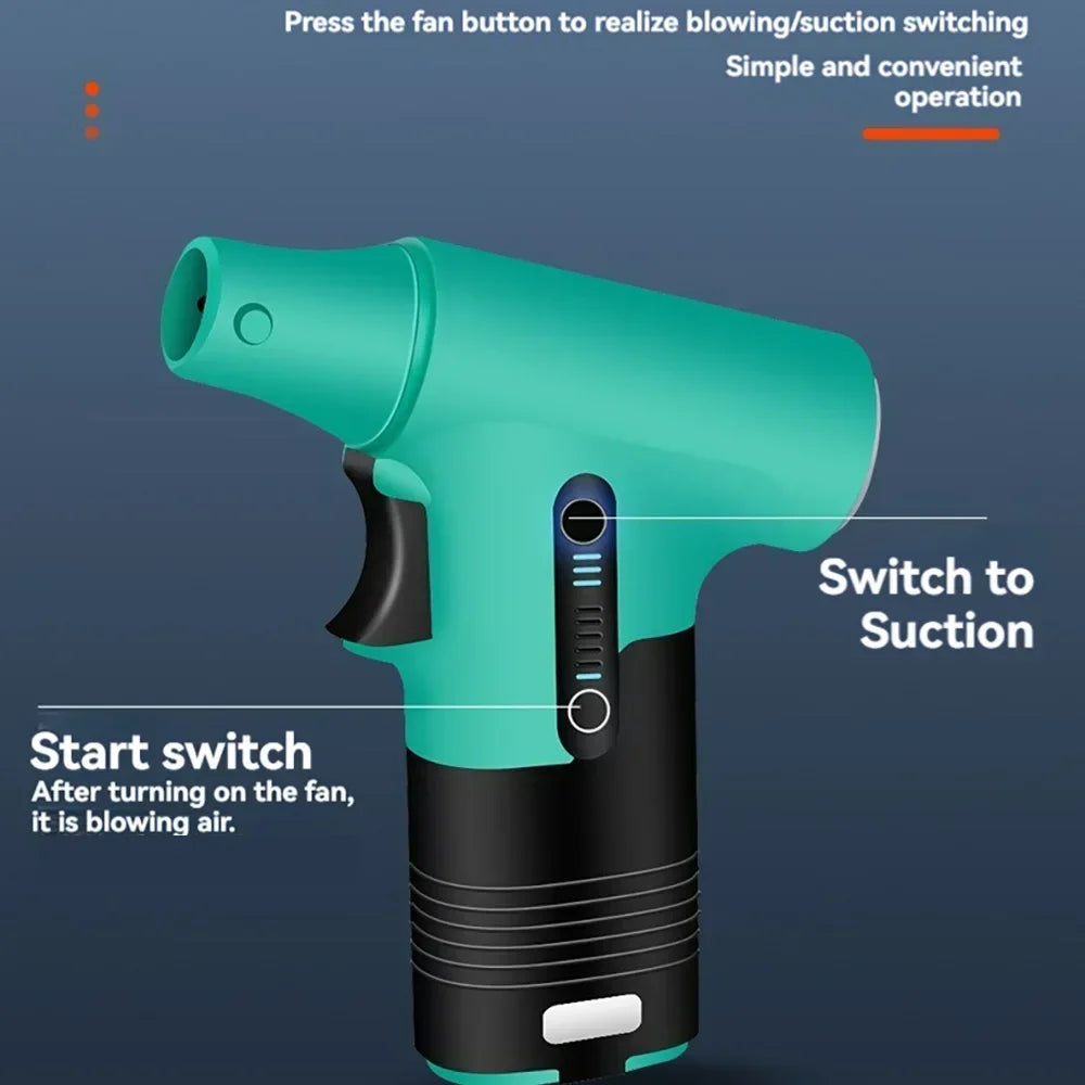 130000RPM Handheld Turbo Fan Violent Blower Powerful Fast Small Fan Rechargeable Portable High Speed Blower Fan Turbo Jet Blower