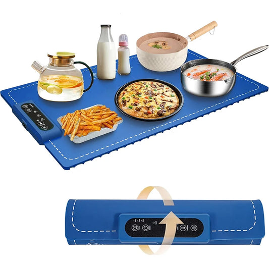 Warming Mat for Food Electric Warming Tray for Buffets Party and Home Daily Use Heating Fastly in 10s Portable Design Timeable