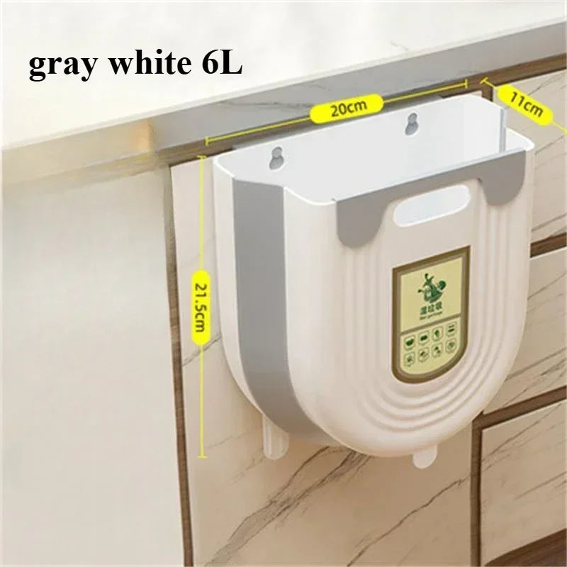 9L/12L DIY Cream-Colored Wall-mounted Kitchen Trash Can with Lid for Food Waste and Bathroom No Bending High Appearance Level