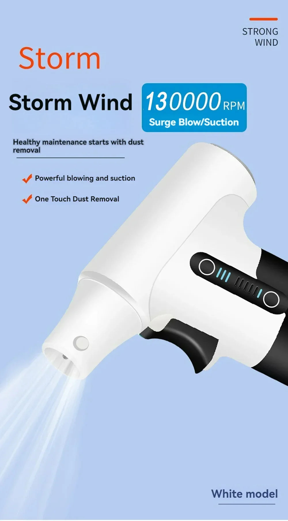 130000RPM Handheld Turbo Fan Violent Blower Powerful Fast Small Fan Rechargeable Portable High Speed Blower Fan Turbo Jet Blower